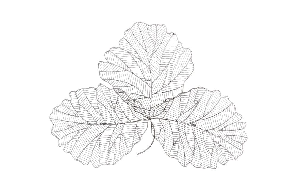 Phillips Collection - Tri Leaf Wall Art, Medium, Metal, Silver/Black - TH100856 view 1