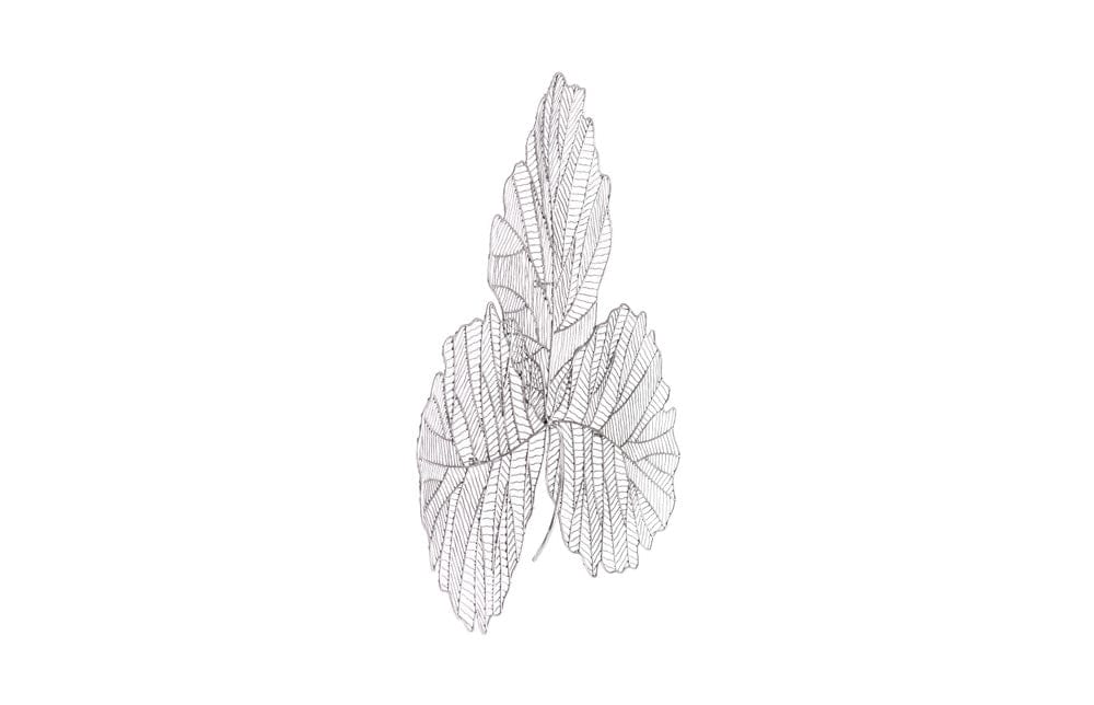 Phillips Collection - Tri Leaf Wall Art, Medium, Metal, Silver/Black - TH100856 view 2