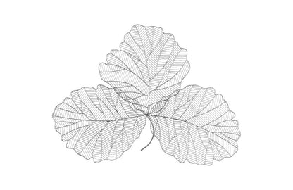 Phillips Collection - Tri Leaf Wall Art, Medium, Metal, Silver/Black - TH100856 veiw 1