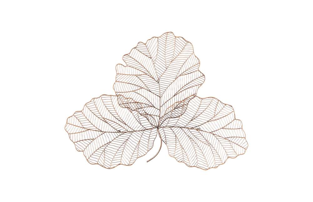 Phillips Collection - Tri Leaf Wall Art, Small, Metal, Copper/Black - TH100858 veiw 1
