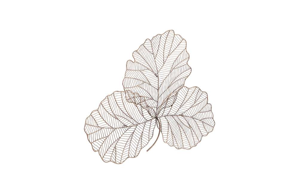 Phillips Collection - Tri Leaf Wall Art, Small, Metal, Copper/Black - TH100858 veiw 2
