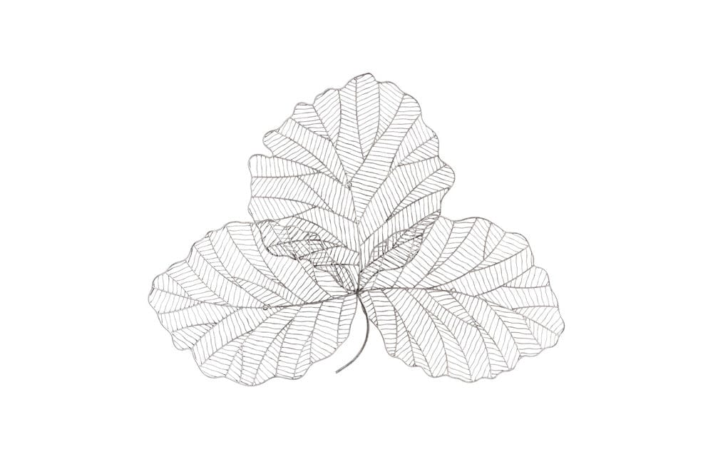 Phillips Collection - Tri Leaf Wall Art, Small, Metal, Silver/Black - TH100855 view 1