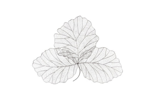 Phillips Collection - Tri Leaf Wall Art, Small, Metal, Silver/Black - TH100855 view 1
