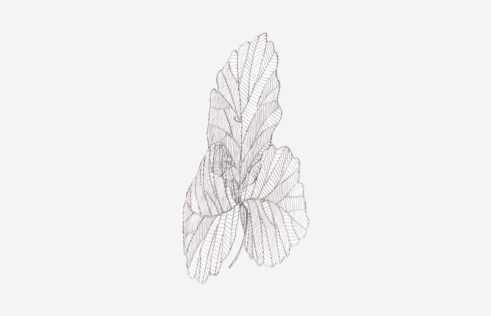 Phillips Collection - Tri Leaf Wall Art, Small, Metal, Silver/Black - TH100855 view 2