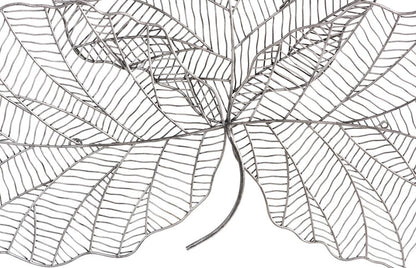 Phillips Collection - Tri Leaf Wall Art, Small, Metal, Silver/Black - TH100855 view 3