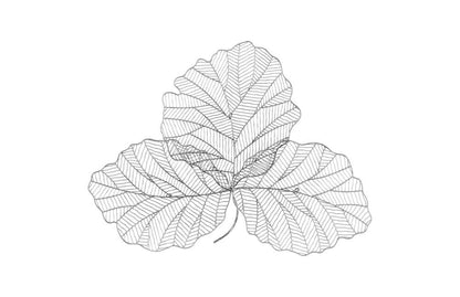 Phillips Collection - Tri Leaf Wall Art, Small, Metal, Silver/Black - TH100855 veiw 1