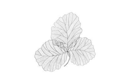 Phillips Collection - Tri Leaf Wall Art, Small, Metal, Silver/Black - TH100855 veiw 2