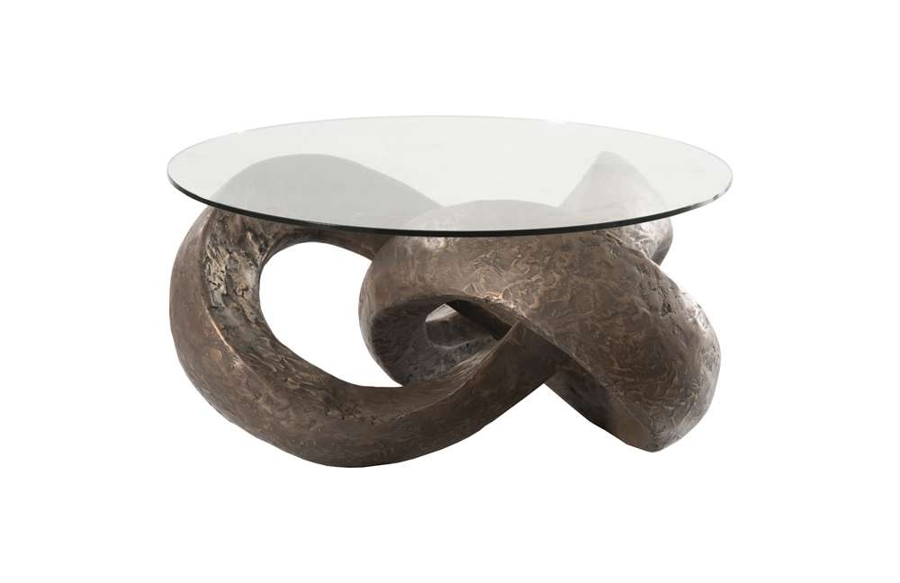 Phillips Collection - Trifoil Coffee Table, Bronze w/ Glass - PH80673 veiw 1