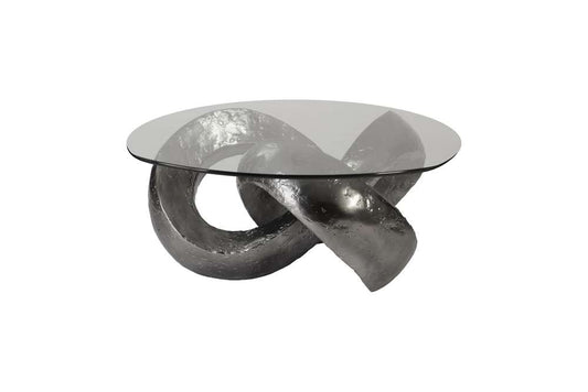 Phillips Collection - Trifoil Coffee Table, Liquid Silver w/Glass - PH80677 veiw 1