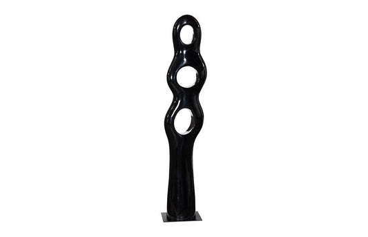 Phillips Collection - Triple Circle Sculpture, Gel Coat Black - PH118782 view 1