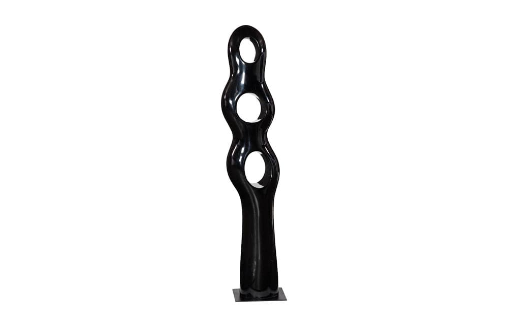 Phillips Collection - Triple Circle Sculpture, Gel Coat Black - PH118782 view 2