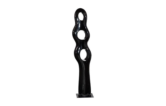 Phillips Collection - Triple Circle Sculpture, Gel Coat Black - PH118782 view 2