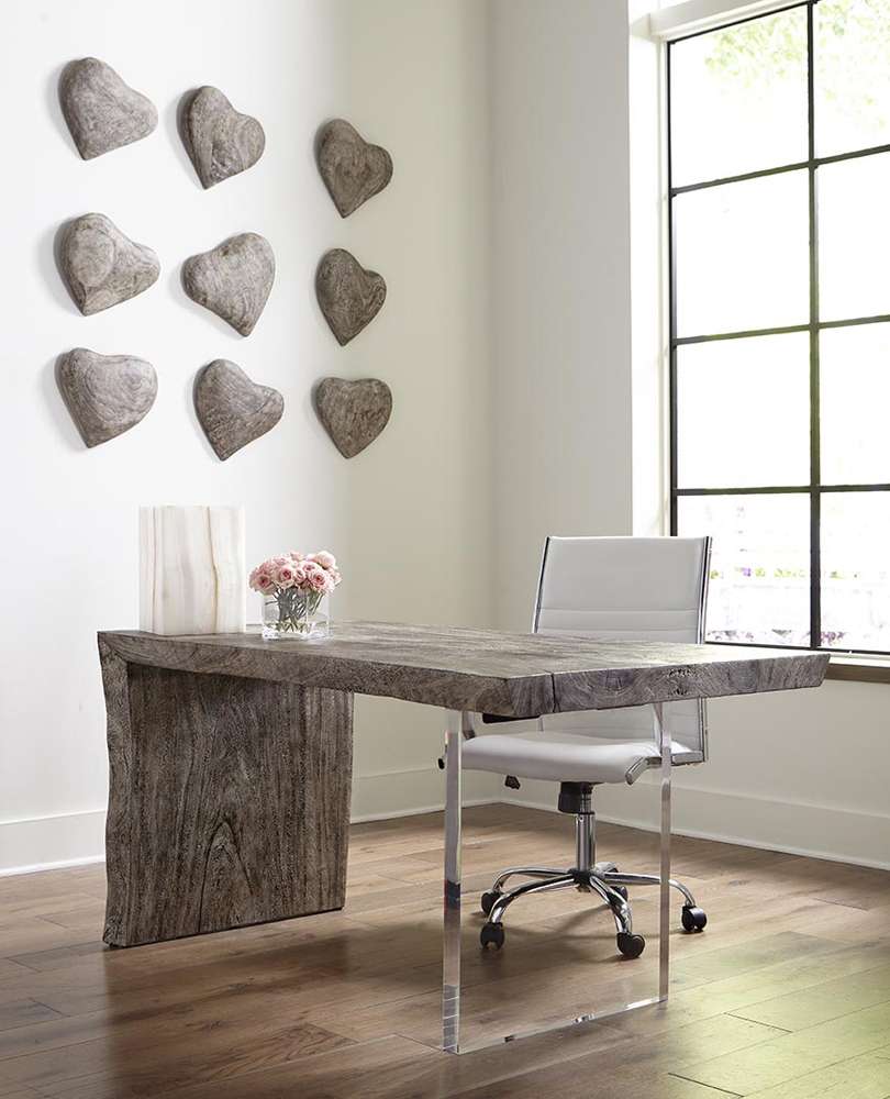 Phillips Collection - Waterfall Desk, Gray Stone, Acrylic Leg - TH105206 veiw 3