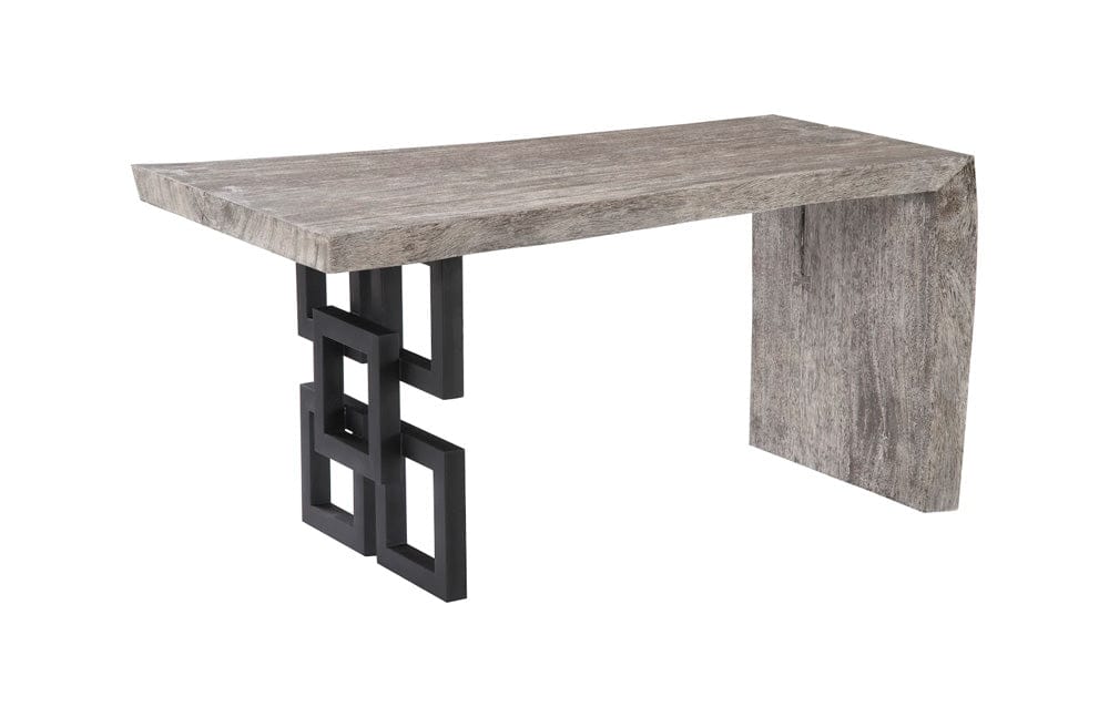 Phillips Collection - Waterfall Desk, Gray Stone, Satin Black Overlap Leg - TH103659 view 1