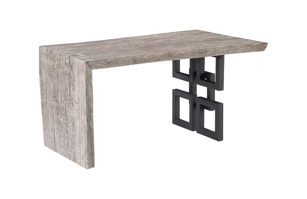 Phillips Collection - Waterfall Desk, Gray Stone, Satin Black Overlap Leg - TH103659 view 3