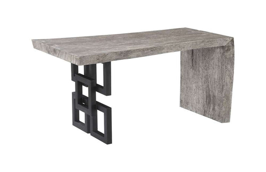 Phillips Collection - Waterfall Desk, Gray Stone, Satin Black Overlap Leg - TH103659 veiw 1
