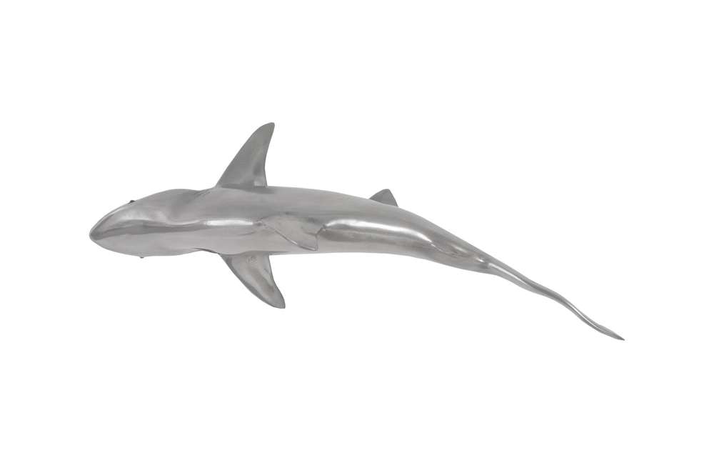 Phillips Collection - Whaler Shark Fish Wall Sculpture, Resin, Polished Aluminum Finish - PH64546 veiw 1