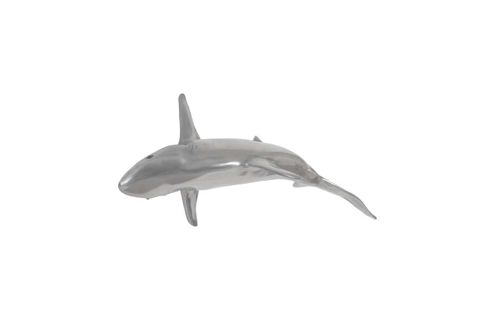 Phillips Collection - Whaler Shark Fish Wall Sculpture, Resin, Polished Aluminum Finish - PH64546 veiw 2
