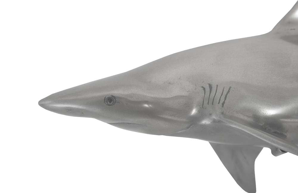 Phillips Collection - Whaler Shark Fish Wall Sculpture, Resin, Polished Aluminum Finish - PH64546 veiw 3