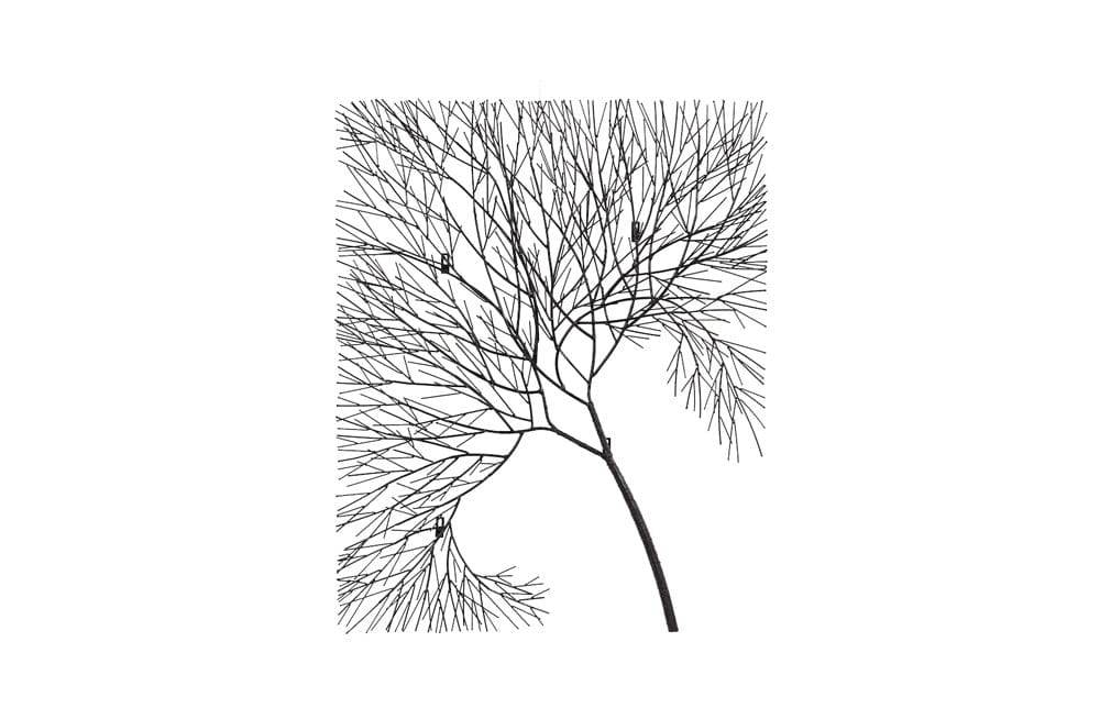 Phillips Collection - Wire Tree Wall Art, Rectangular, Metal, Black - TH100388 view 1