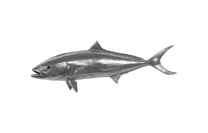 Phillips Collection - Yellow Tailed King Fish Wall Sculpture, Resin, Polished Aluminum Finish - PH64552
