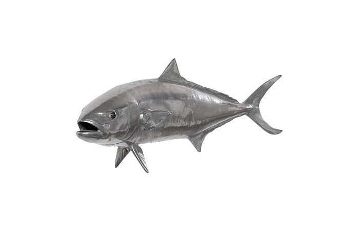 Phillips Collection - Yellow Tailed King Fish Wall Sculpture, Resin, Polished Aluminum Finish - PH64552