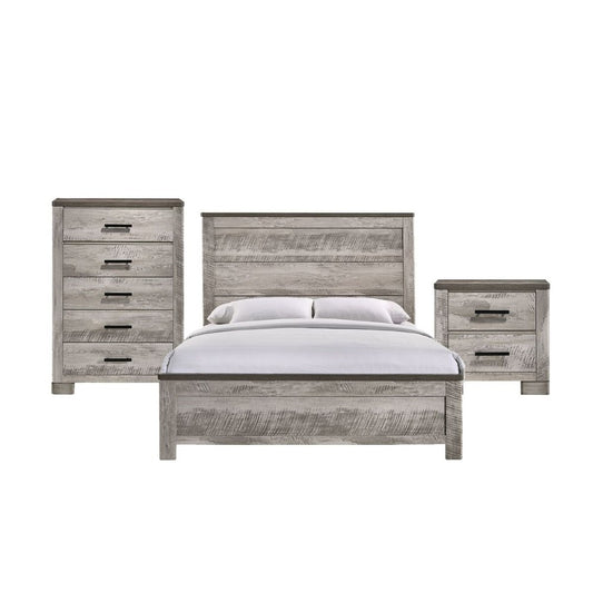 Picket House Furnishings - Adam Queen Panel 3PC Bedroom Set in Gray - MC300QB3PC veiw 1