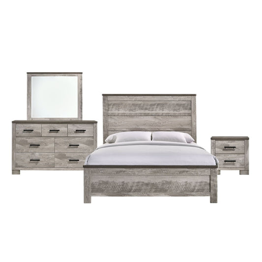 Picket House Furnishings - Adam Queen Panel 4PC Bedroom Set in Gray - MC300QB4PC veiw 1
