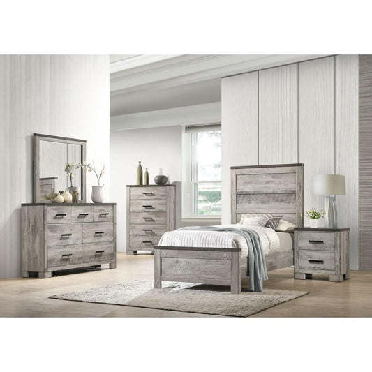 Picket House Furnishings - Adam Twin Panel 5PC Bedroom Set in Gray - MC300TB5PC veiw 1