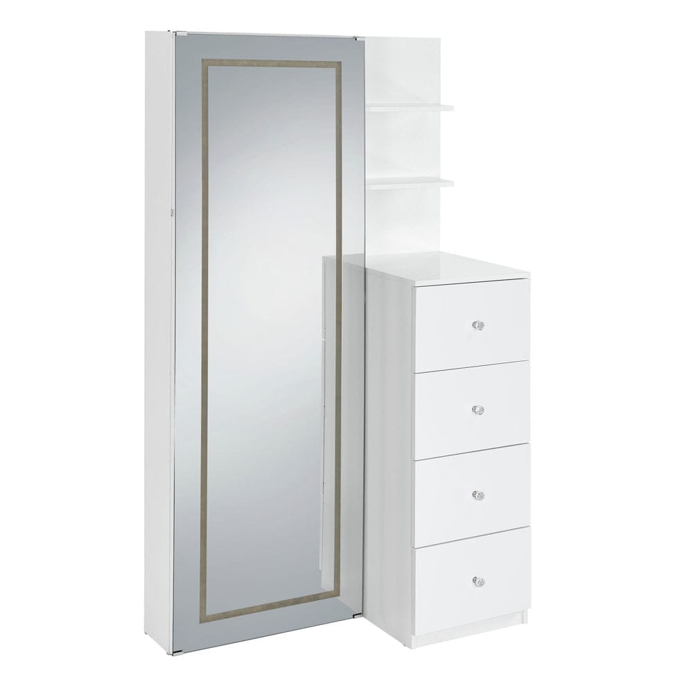 Picket House Furnishings - Alberta  Floor Mirror With Storage in White - A-17310-7-FM view 2
