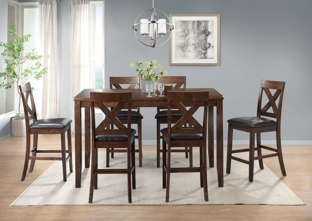 Picket House Furnishings - Alexa 7Pc Counter Height Dining Set in Cherry - DAX1007CS veiw 1