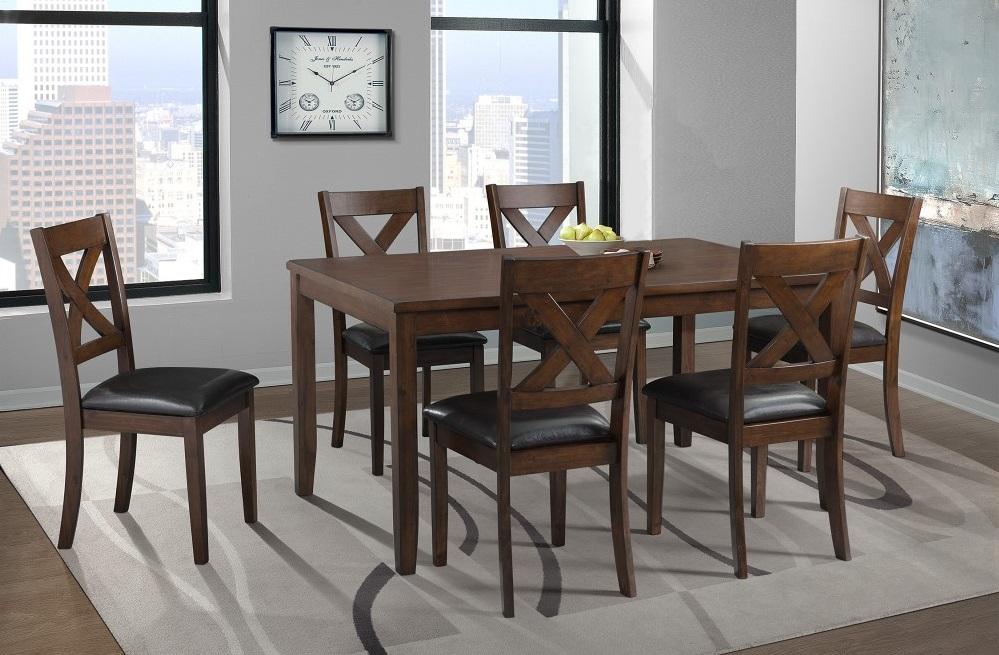 Picket House Furnishings - Alexa 7PC Standard Height Dining Set in Cherry - DAX1007DS veiw 1