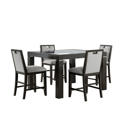 Picket House Furnishings - Alodia 5PC Counter Height Dining Set in Charcoal-Table and Four Chairs - D-18680-8-CT-5PC view 1