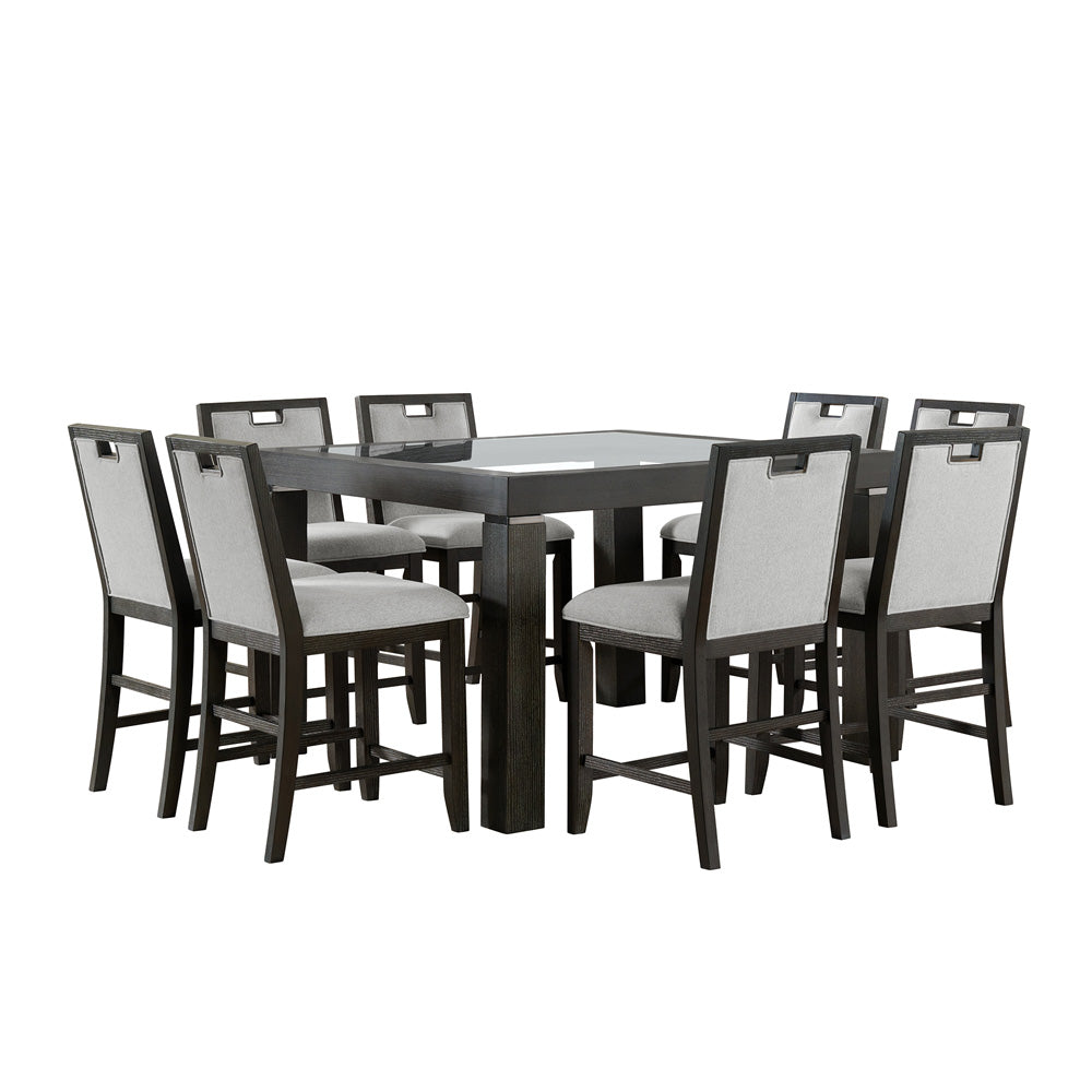 Picket House Furnishings - Alodia 9PC Counter Height Dining Set in Charcoal-Table and Eight Chairs - D-18680-8-CT-9PC view 1