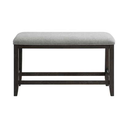 Picket House Furnishings - Alodia Counter Bench with Grey Fabric in Charcoal - D-18680-8-CBN view 2