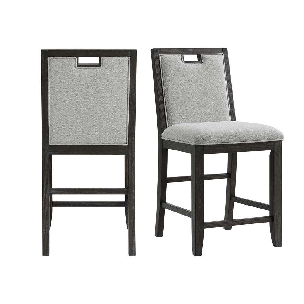 Picket House Furnishings - Alodia Counter Chair with Grey Fabric in Charcoal Set of 2 - D-18680-8-CSC view 1
