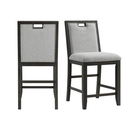 Picket House Furnishings - Alodia Counter Chair with Grey Fabric in Charcoal Set of 2 - D-18680-8-CSC view 1