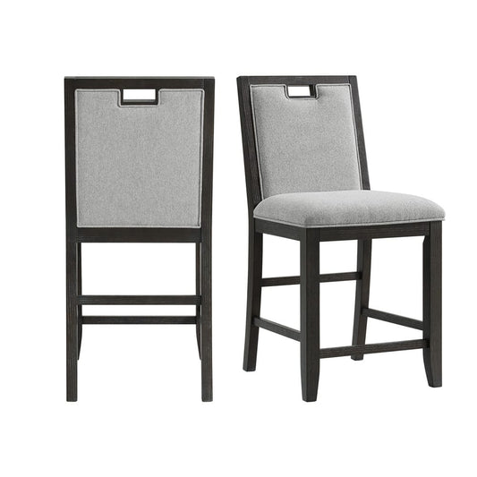 Picket House Furnishings - Alodia Counter Chair with Grey Fabric in Charcoal Set of 2 - D-18680-8-CSC view 1