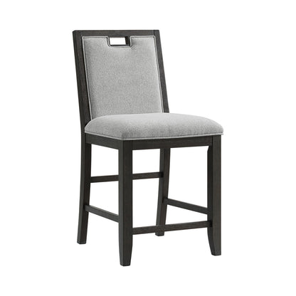 Picket House Furnishings - Alodia Counter Chair with Grey Fabric in Charcoal Set of 2 - D-18680-8-CSC view 2