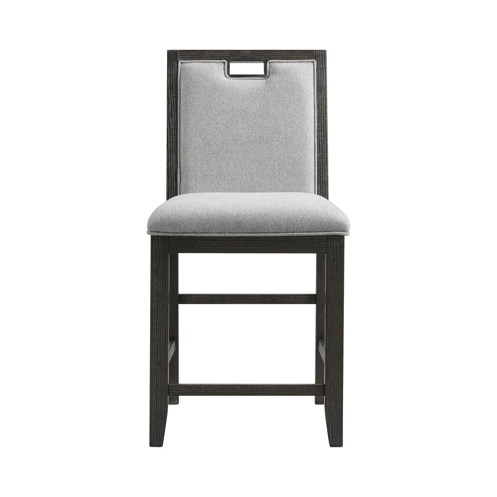 Picket House Furnishings - Alodia Counter Chair with Grey Fabric in Charcoal Set of 2 - D-18680-8-CSC view 3
