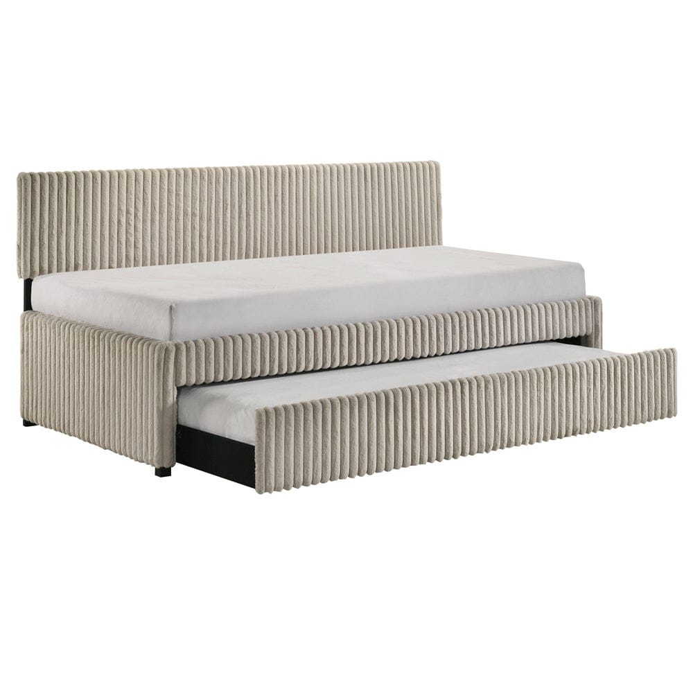Picket House Furnishings -  Amelia Twin Daybed with Trundle in Corduroy Beige - UB-19290-7-DB view 2