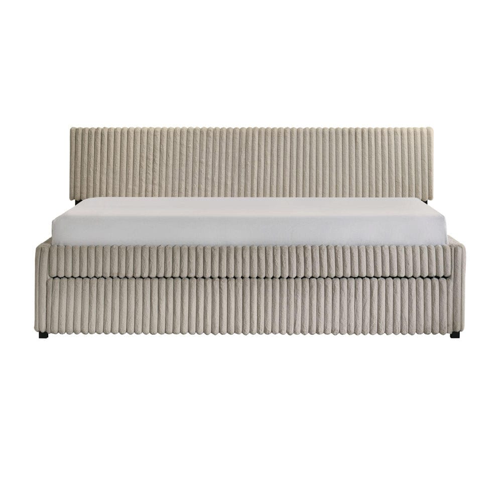 Picket House Furnishings -  Amelia Twin Daybed with Trundle in Corduroy Beige - UB-19290-7-DB view 3