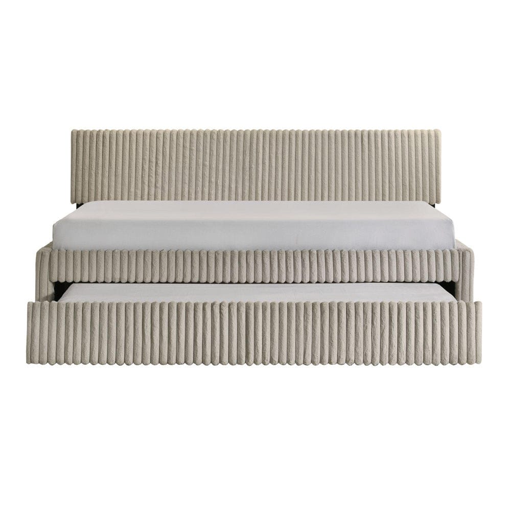 Picket House Furnishings -  Amelia Twin Daybed with Trundle in Corduroy Beige - UB-19290-7-DB view 4