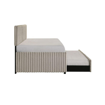 Picket House Furnishings -  Amelia Twin Daybed with Trundle in Corduroy Beige - UB-19290-7-DB view 5