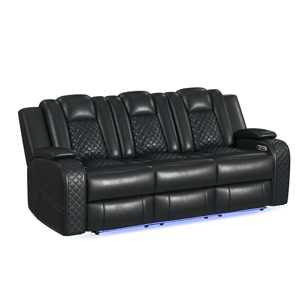 Picket House Furnishings -  Amias  3PC Living Room Set in Pebble Black-Sofa, Loveseat & Recliner - U-8900-8206-3PC veiw 2