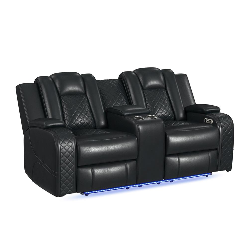 Picket House Furnishings -  Amias  3PC Living Room Set in Pebble Black-Sofa, Loveseat & Recliner - U-8900-8206-3PC veiw 3