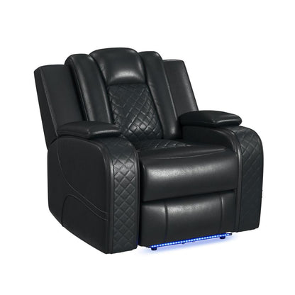 Picket House Furnishings -  Amias  3PC Living Room Set in Pebble Black-Sofa, Loveseat & Recliner - U-8900-8206-3PC veiw 4