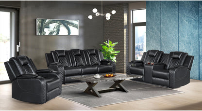 Picket House Furnishings -  Amias  3PC Living Room Set in Pebble Black-Sofa, Loveseat & Recliner - U-8900-8206-3PC veiw 5