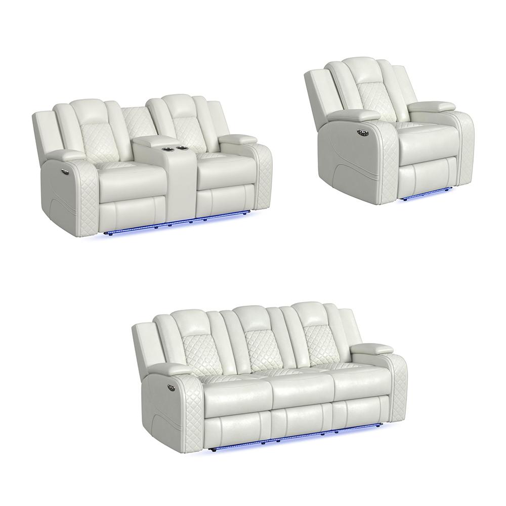 Picket House Furnishings - Amias 3PC Living Room Set in Pebble Oyster-Sofa, Loveseat & Recliner - U-8900-8205-3PC veiw 1