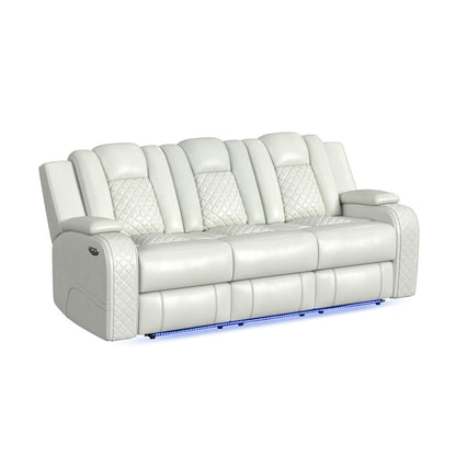 Picket House Furnishings - Amias Power Motion Sofa with Power Headrest, Dropdown Table, Power Strip, Led and Reading Light in Pebble Oyster - U-8900-8205-308PP veiw 1